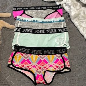 Lot of 4 VS PINK boy short style panties size L. 💕. 💗Washed never worn